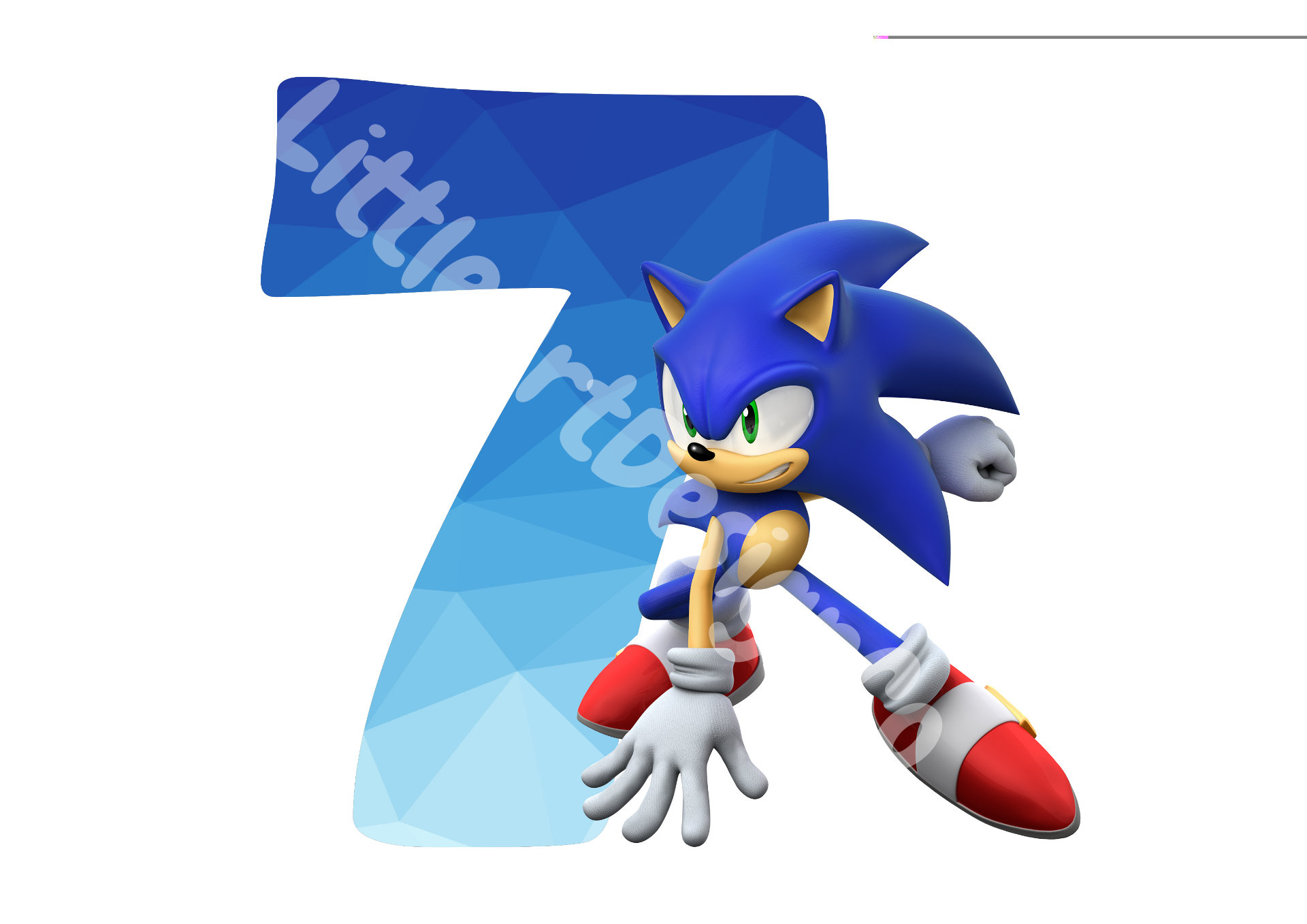 Printable Sonic The Hedgehog 7. Geburtstag | Cake Topper | Digitaler Download | Druckfertig Und Handgeschnittene | Sofortiger Download | Sonic Motiv intended for Printable Sonic Cake Topper