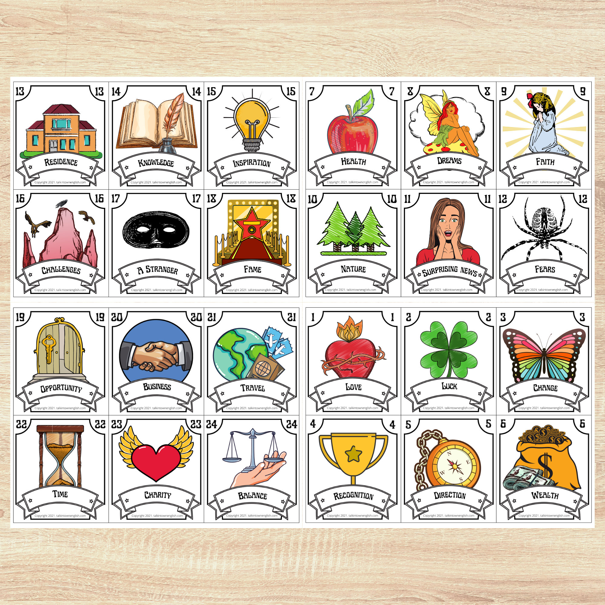Printable Tarot Cards, Fortune Telling Cards For Esl Speaking with regard to Fortune Teller Cards Printable