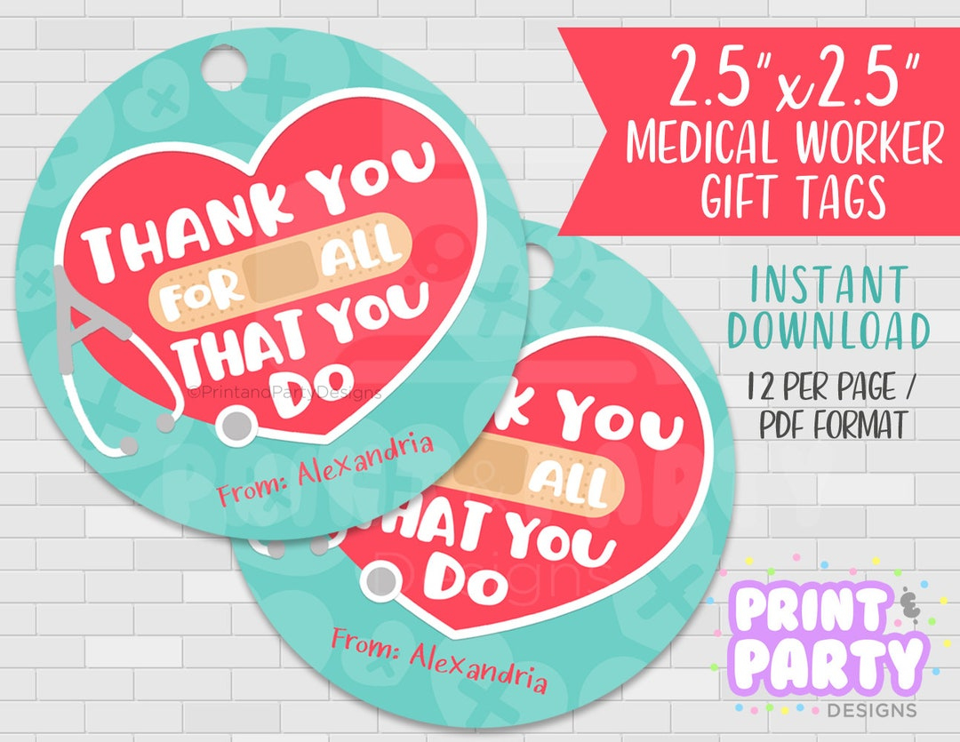 Printable Thank You Gift Tags For Nurses, Nurse Doctor with Free Printable Nurse Gift Tags