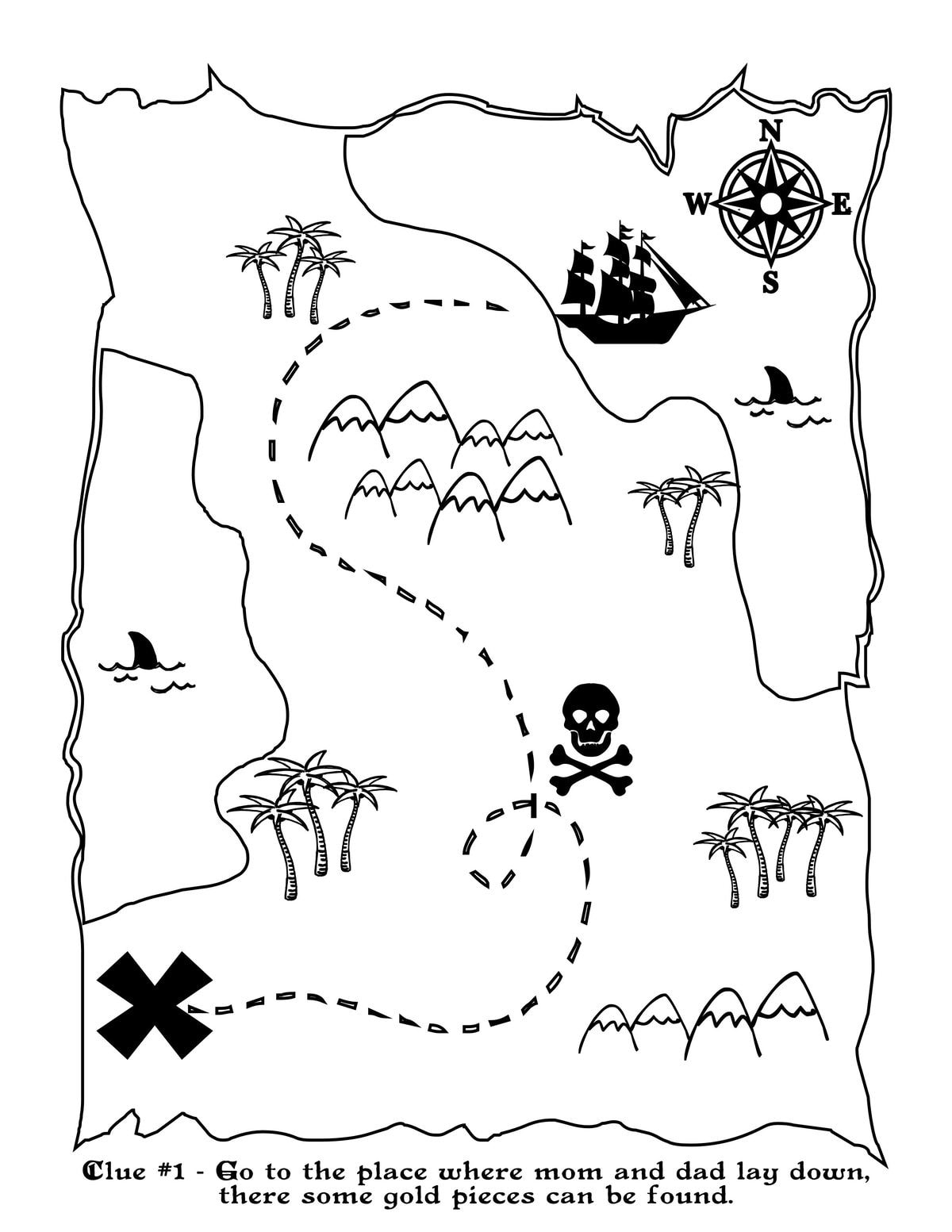 Printable Treasure Map Kids Activity – Let&amp;#039;S Diy It All – With pertaining to Pirate Scavenger Hunt Free Printable