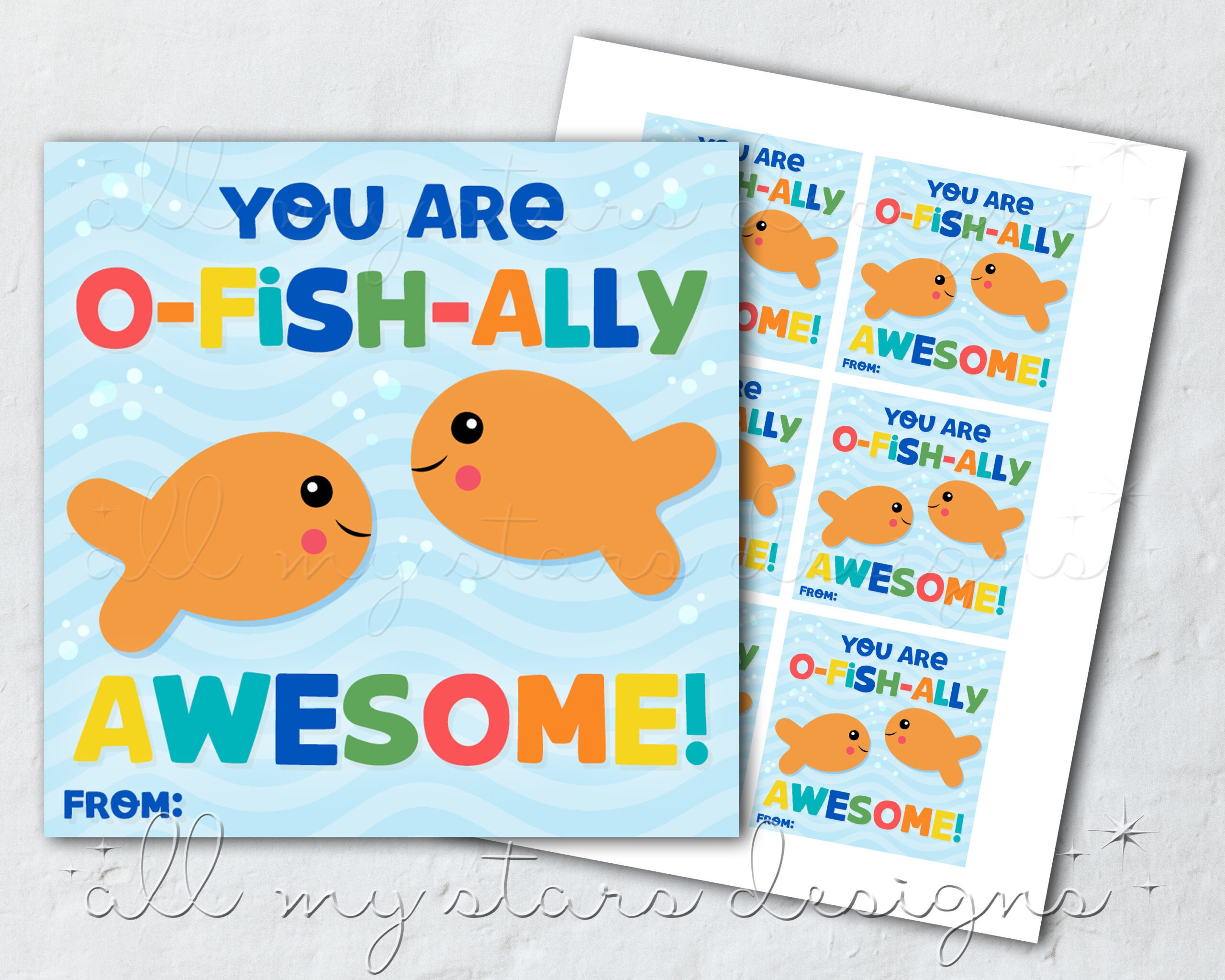 Printable You Are O-Fish-Ally Awesome! Tag | Instant Download with You Are O Fish Ally the Best Free Printable