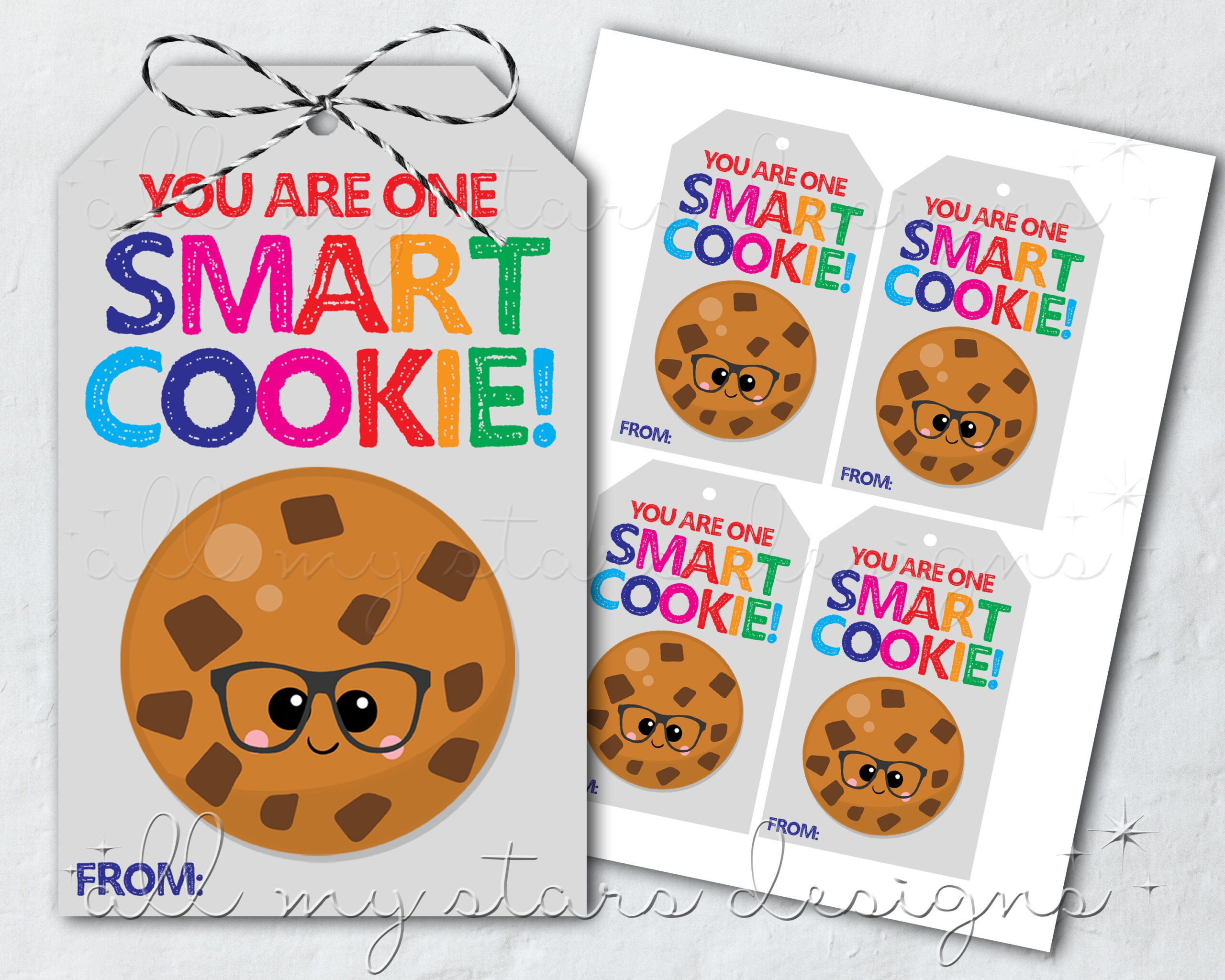 Printable You Are One Smart Cookie! Tag | Instant Download within One Smart Cookie Free Printable