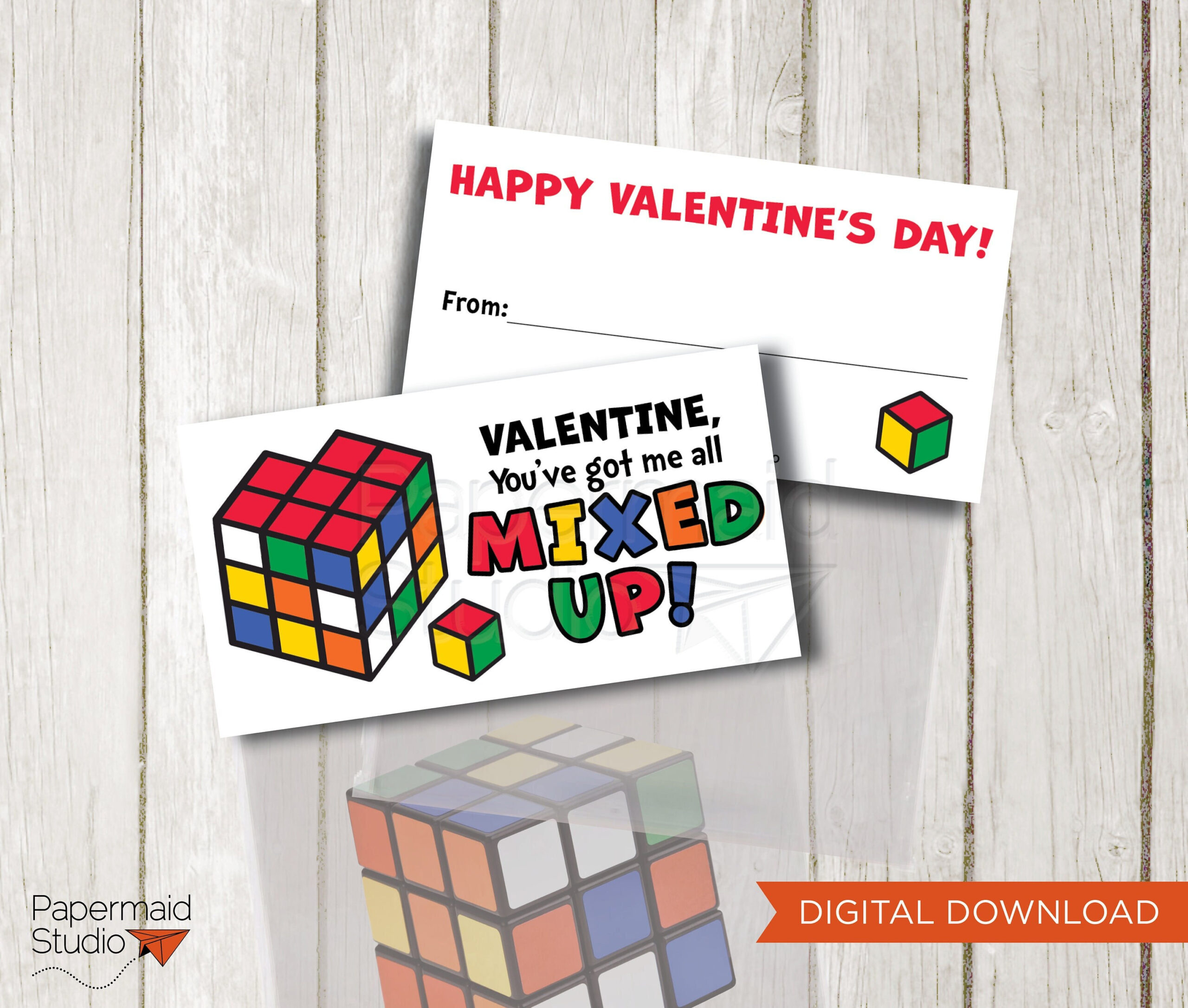 Puzzle Cube Valentine Bag Topper Printable - Valentine&amp;#039;S Day Speed intended for Rubik&amp;#039;S Cube Valentine Printable