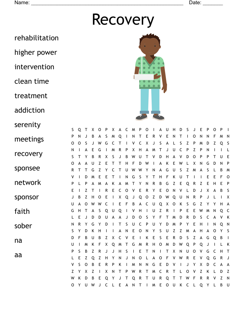 Recovery Word Search - Wordmint for Recovery Crossword Puzzles Free Printable