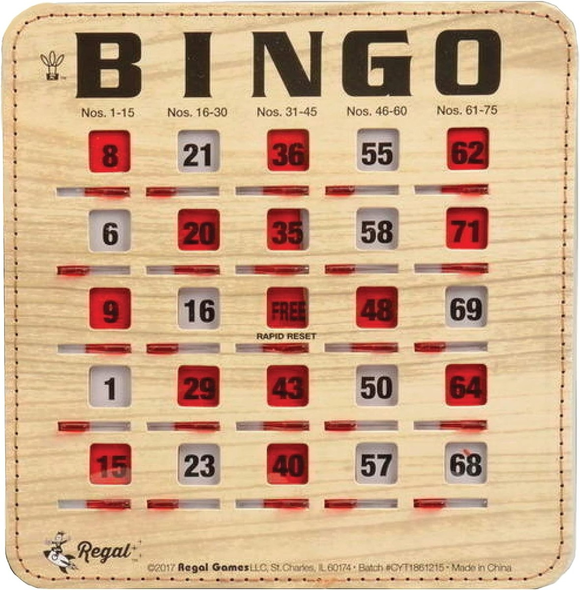 Regal Bingo Bulk Cards With Sliding Windows - Reusable 50 Pack | Ebay pertaining to Bingo Cards Slide Windows