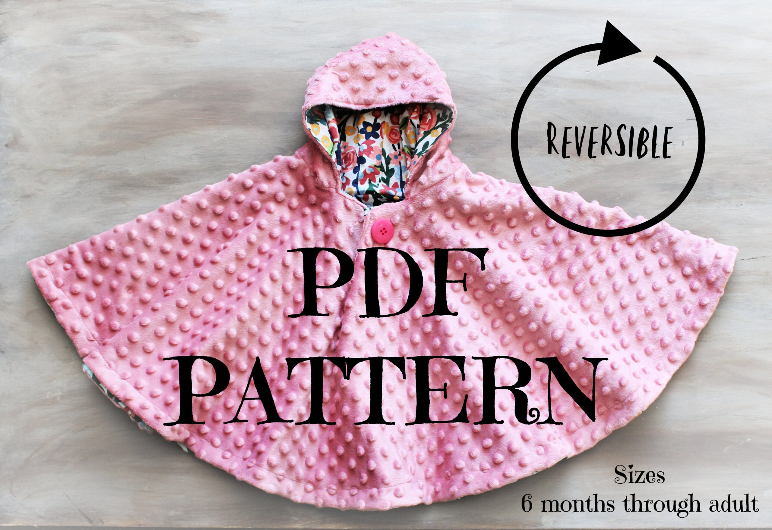 Reversible Poncho Pdf Pattern + Video Tutorial Diy-Carseat Poncho regarding Free Printable Car Seat Poncho Pattern