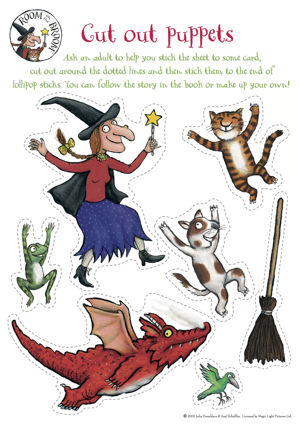 Room On The Broom | Kindergarten Nana inside Room on the Broom Characters Printable