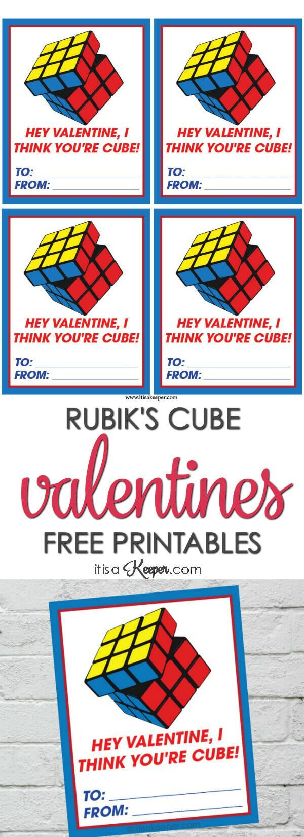 Rubik&amp;#039;S Cube Valentine Day Card Printable intended for Rubik&amp;#039;S Cube Valentine Printable