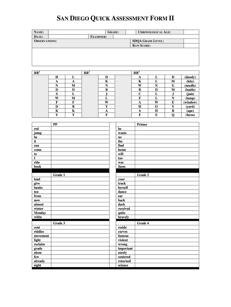 San Diego Quick Assessment Online: Fill Out &amp;amp; Sign Online | Dochub pertaining to San Diego Quick Assessment Printable