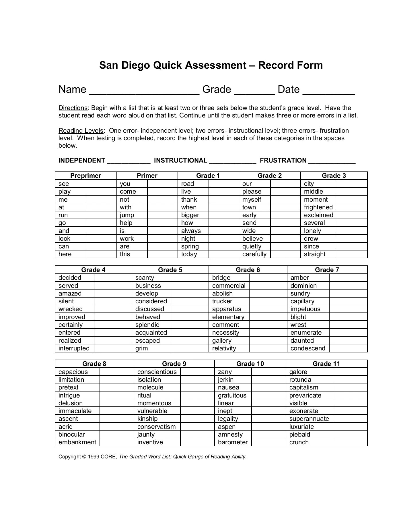 San Diego Quick Assessment Pages 1-4 - Flip Pdf Download | Fliphtml5 in San Diego Quick Assessment Printable
