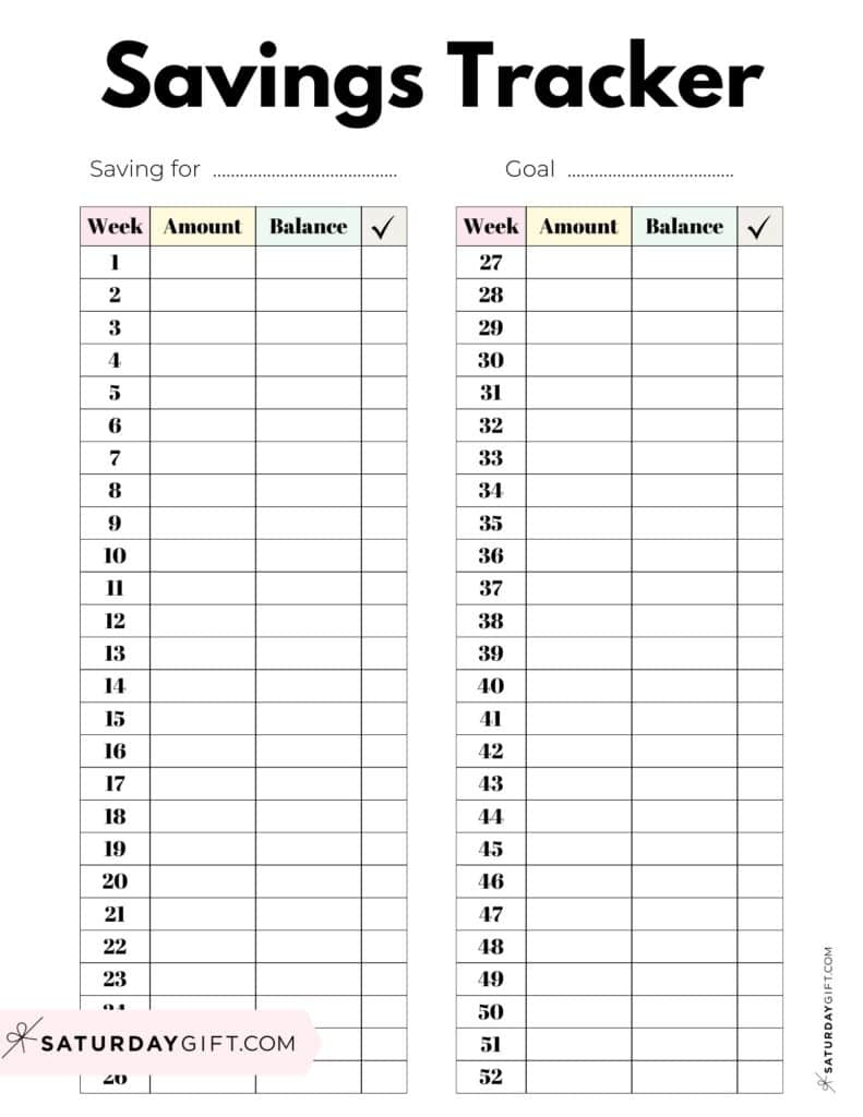 Savings Tracker Printable - 51 Cute &amp;amp; Free Templates with Free Printable Savings Tracker