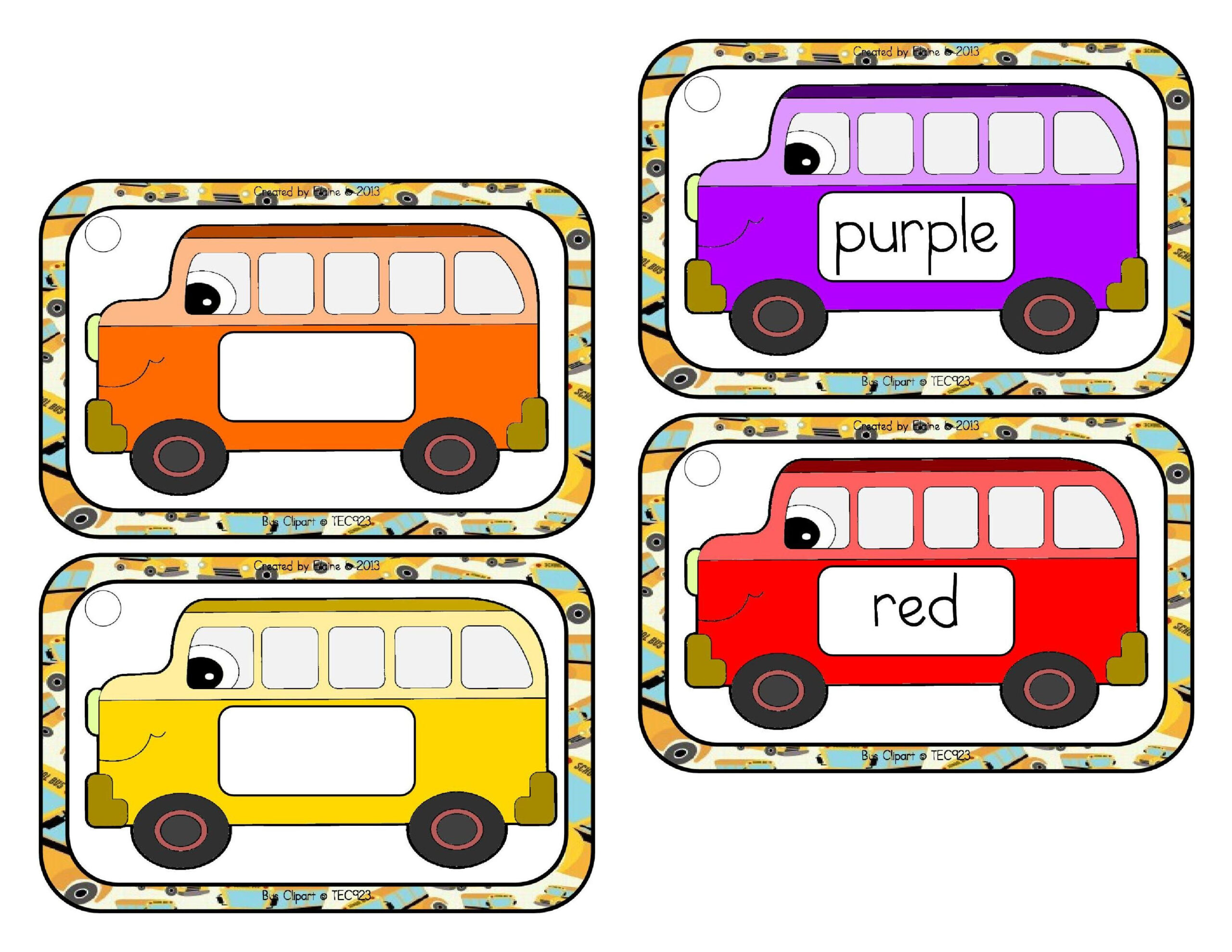 School Bus Colors – The Treasured Schoolhouse - Worksheets Library inside Free Printable Bus Tags For Students
