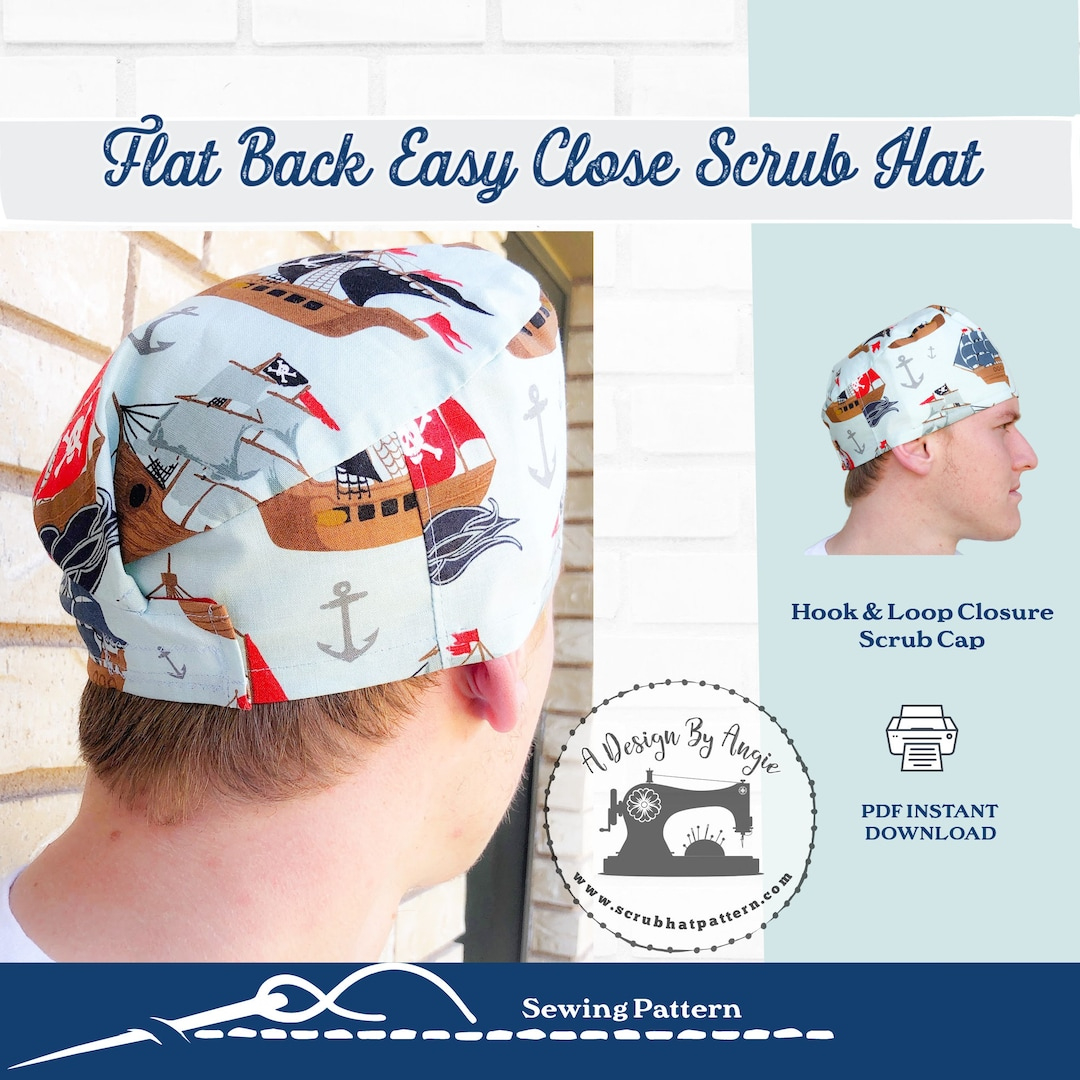 Scrub Cap Sewing Pattern Surgical Hat Chef Hat Pdf Instructions No intended for Downloadable Free Printable Printable Newsboy Cap Pattern