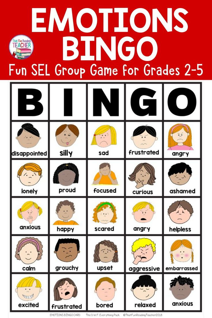 Sel Bingo Game - Feelings And Emotions with Emotions Bingo Free Printable