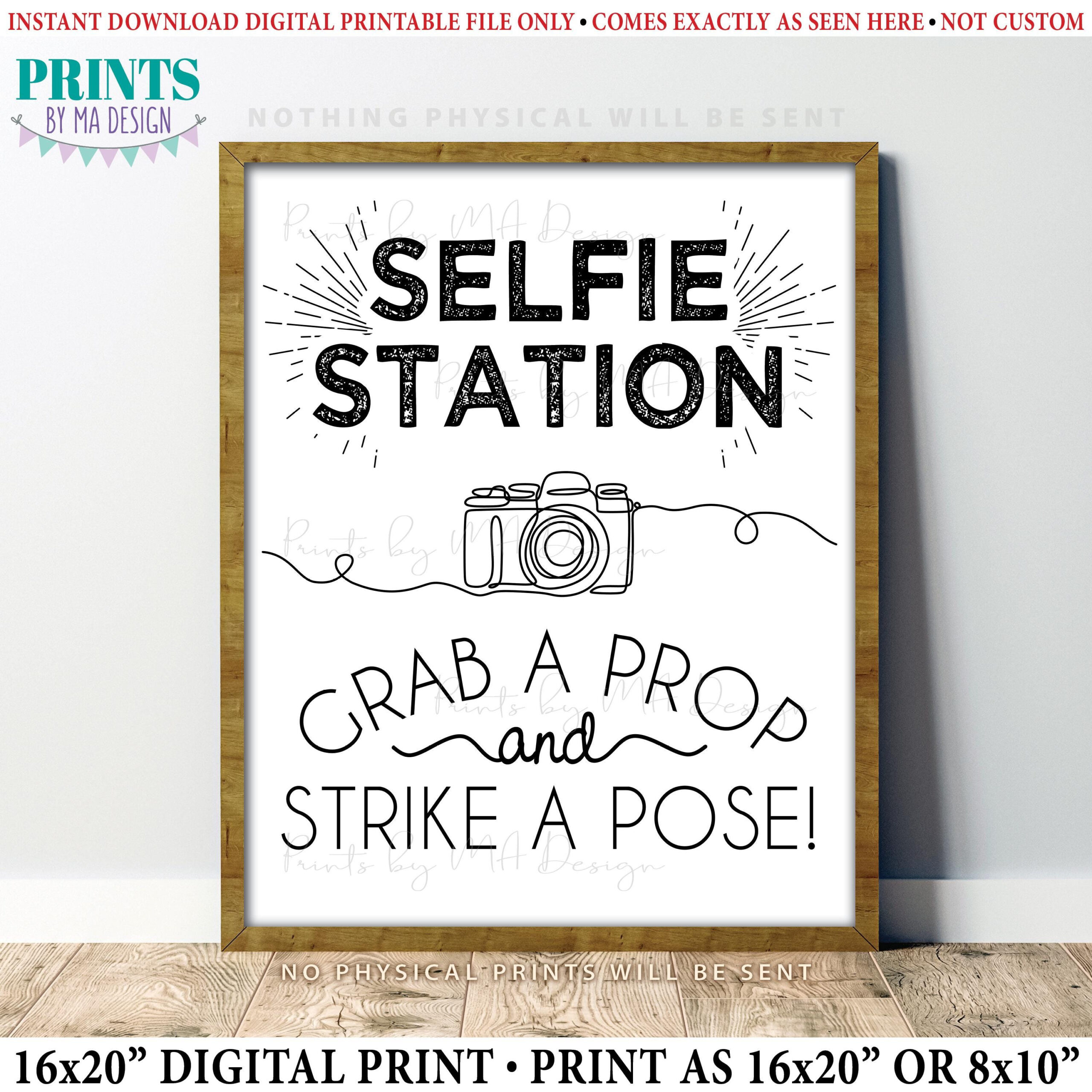Selfie Station Sign, Grab A Prop And Strike A Pose, Graduation pertaining to Grab A Prop And Strike A Pose Free Printable