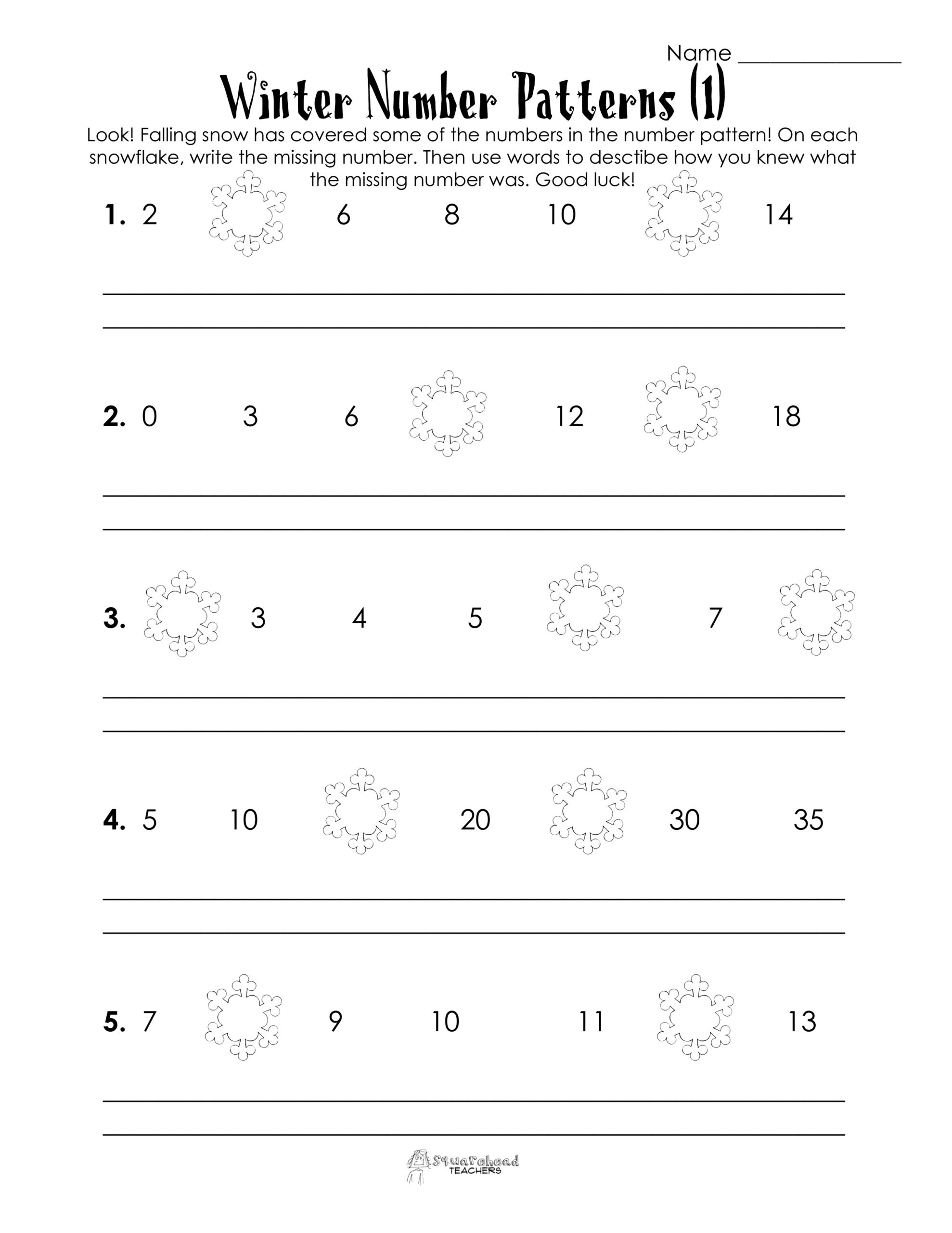 Sequence &amp;amp; Number Patterns Worksheets | Printableducation for Printable Number Patterns Worksheet