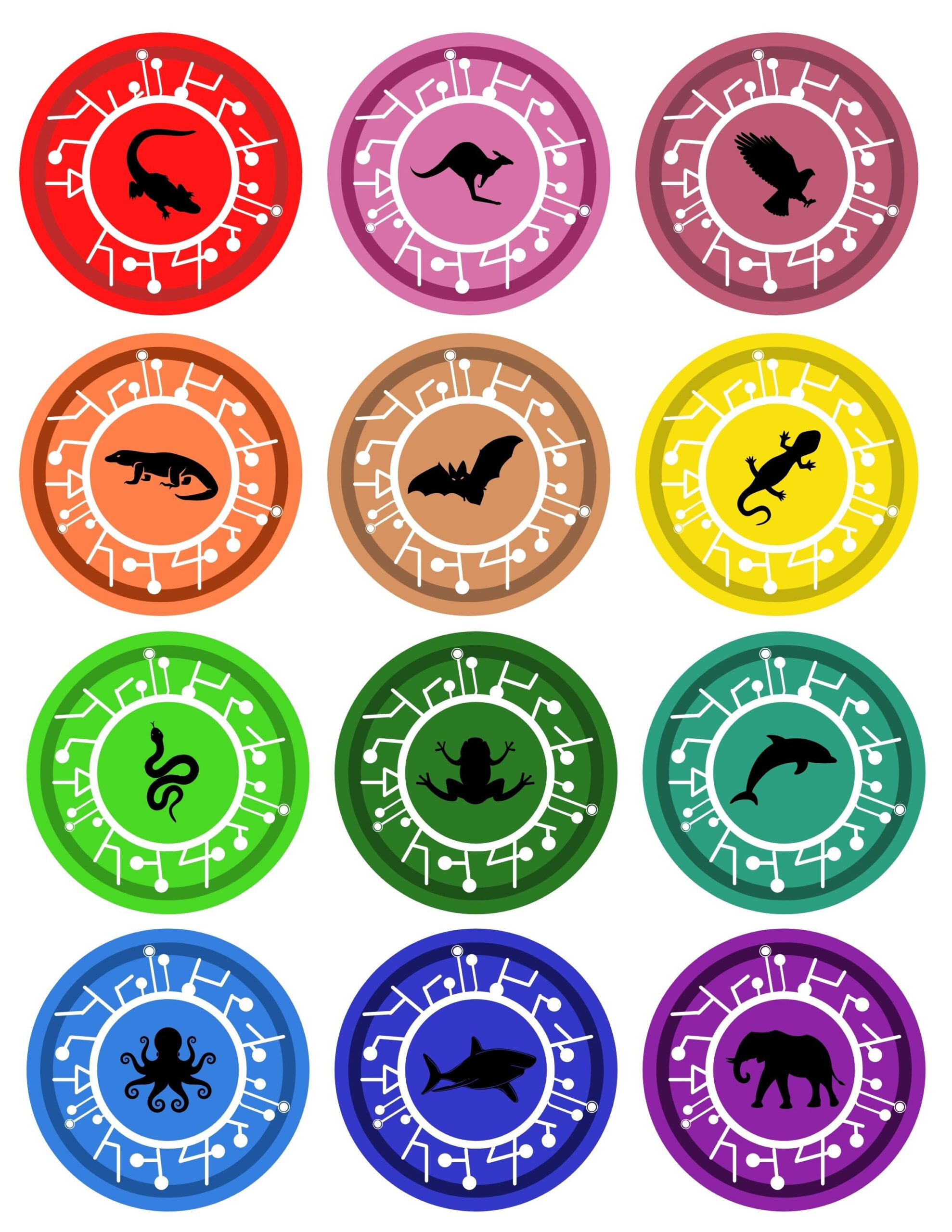 Set Of 48 &amp;quot;Creature Power&amp;quot; Discs (Inspired), 2.5&amp;quot; Printable Pdf for Wild Kratts Creature Power Discs Printable Free