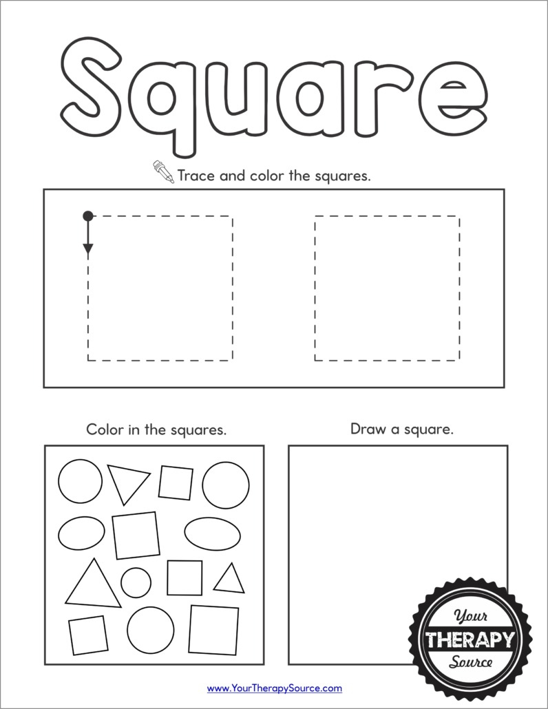 Shapes Worksheet Preschool - Free Printables - Your Therapy Source in Printable Square Worksheet For Preschool