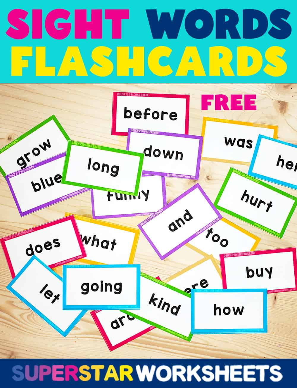 Sight Word Flashcards - Superstar Worksheets intended for Free Printable Sight Word Cards