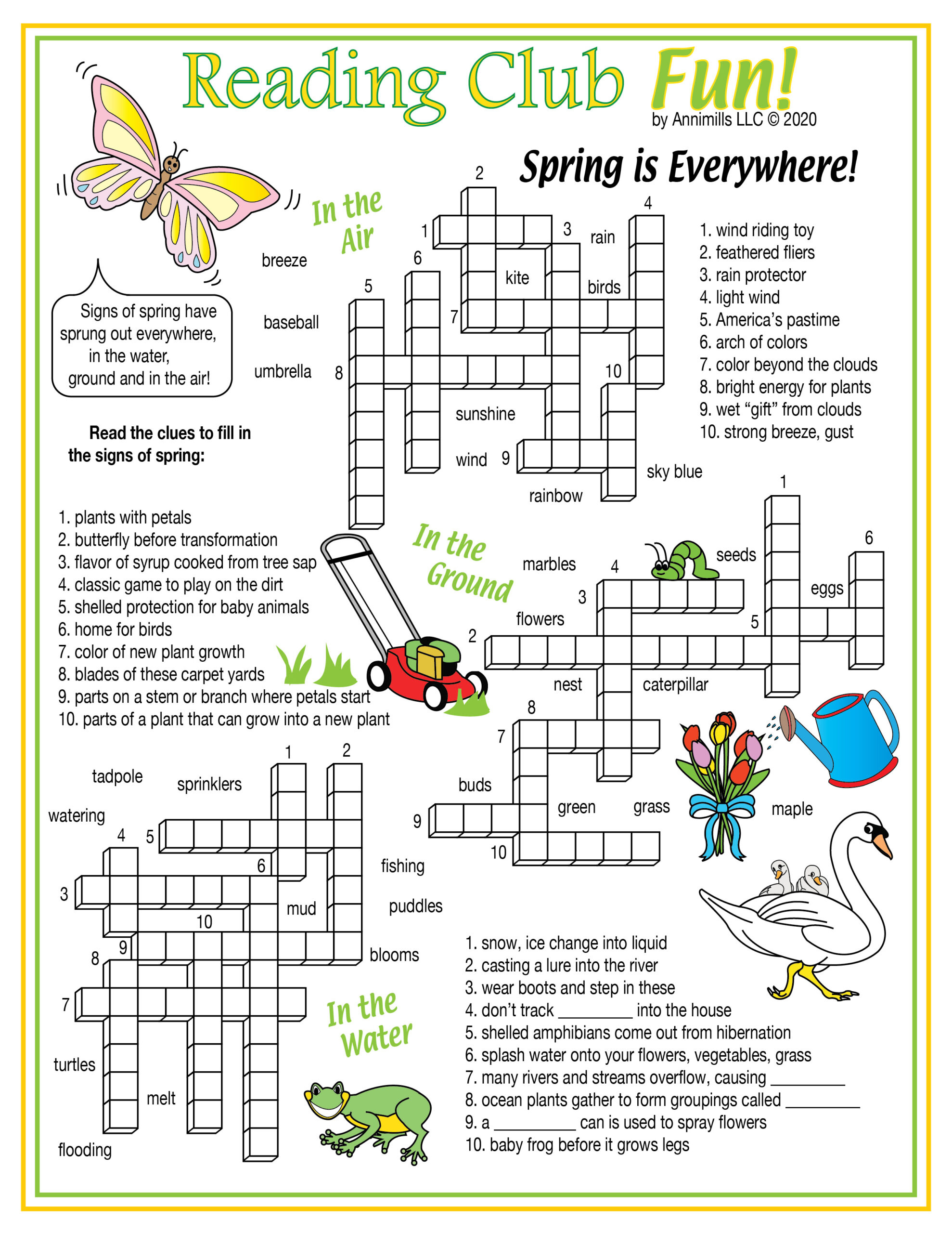 Signs Of Spring Everywhere Printable Crossword | Madeteachers intended for Spring Crossword Puzzles Printable