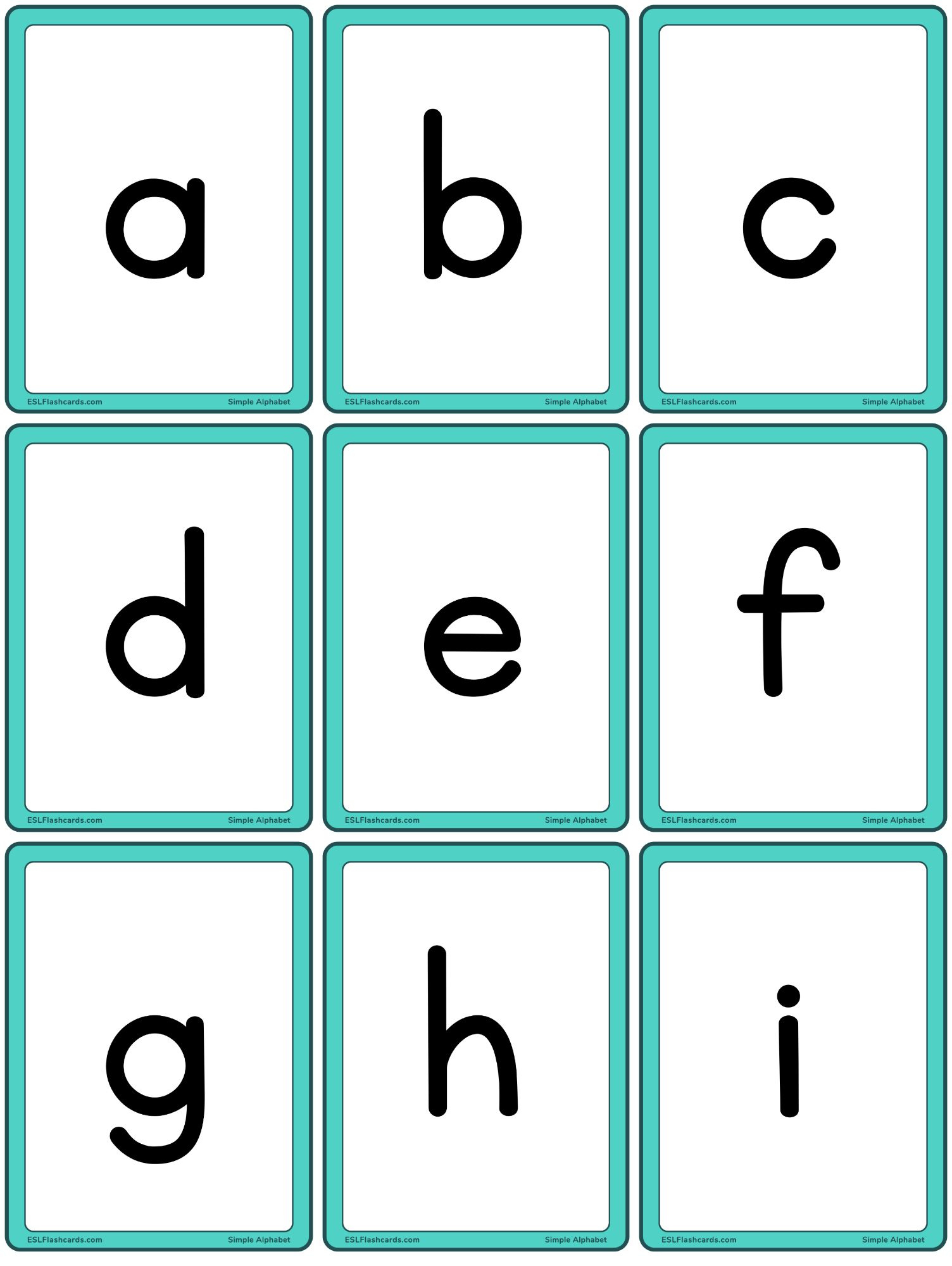 Simple Alphabet – Esl Flashcards throughout Free Printable Alphabet Flashcards Upper and Lower Case