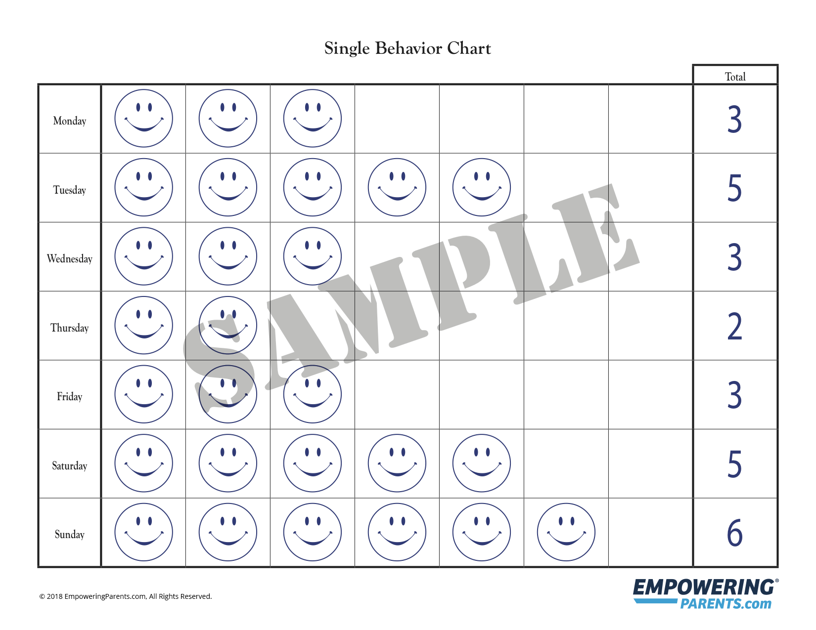 Single Behavior Chart For Kids Practicing Good Behavior intended for Free Printable Smiley Face Behavior Charts