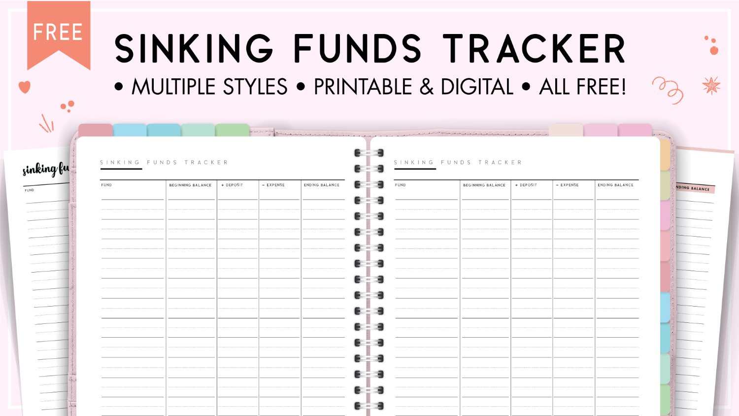 Sinking Funds Tracker Free Printable - World Of Printables inside Sinking Funds Tracker Printable Free