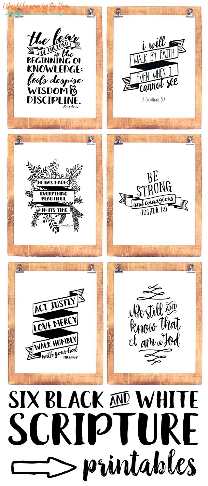 Six Black And White Scripture Printables in Printable Scripture Printable Bible Verses Black and White