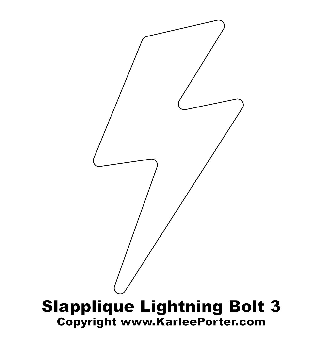 Slappliqué Lightning Bolt 3 – Karlee Porter intended for Lightning Bolt Template Printable