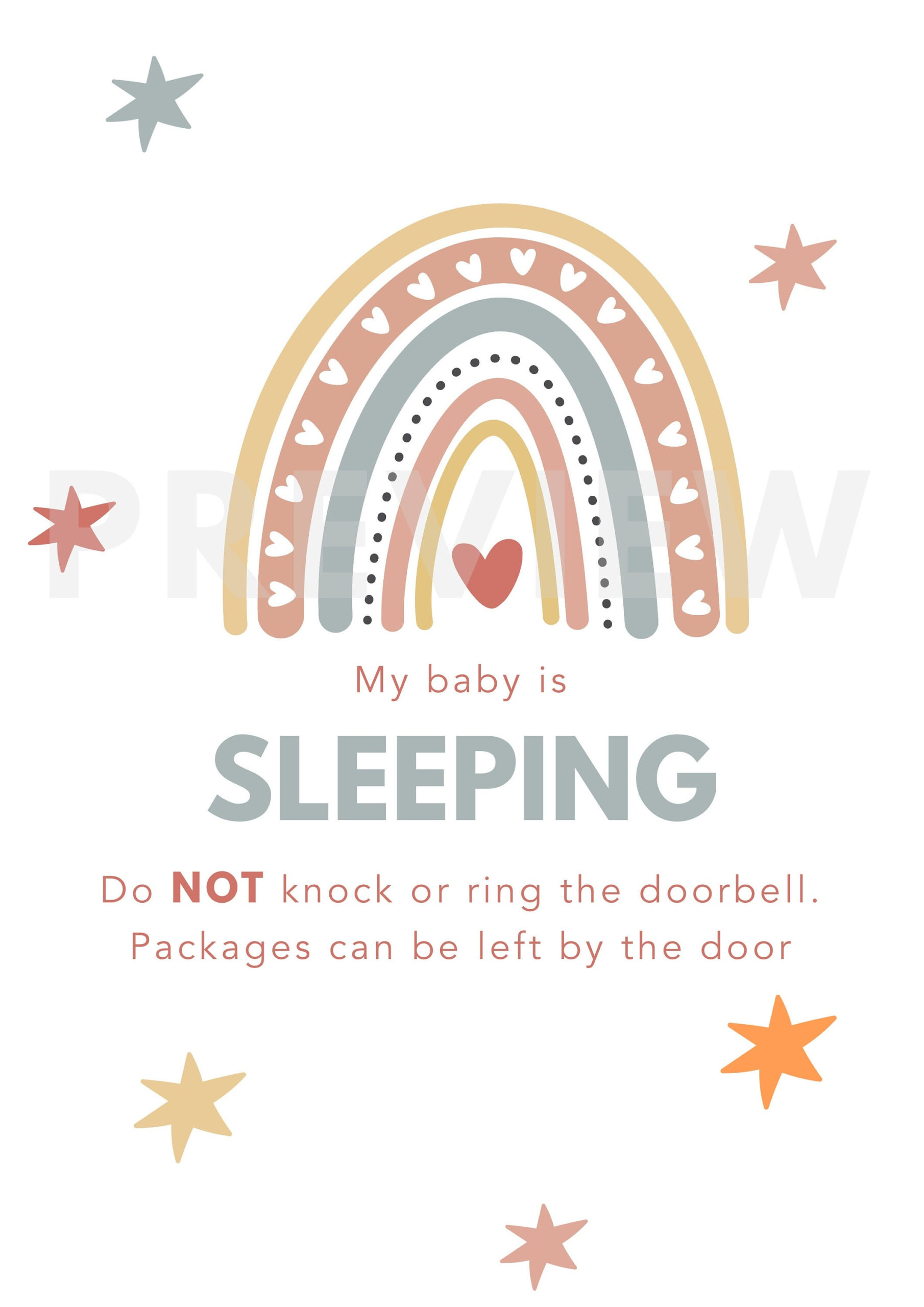 Sleeping Baby Sign, Digital Print, Printable Sleeping Baby Sign throughout Baby Sleeping Sign Printable