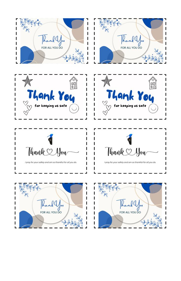 Small Appreciation Gifts For Police Officers At Local Police intended for Free Printable Thank You Cards For Police Officers