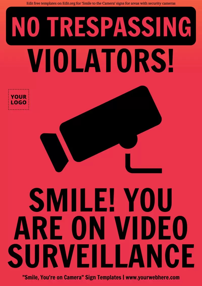 Smile, You Are On Camera Sign Templates regarding Smile You&amp;amp;#039;re on Camera Sign Printable Free