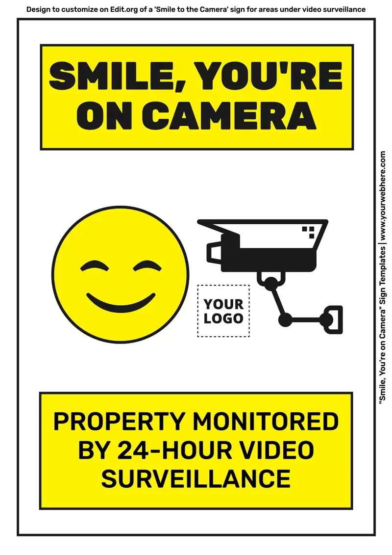 Smile, You Are On Camera Sign Templates regarding Smile You&amp;amp;#039;re on Camera Sign Printable Free