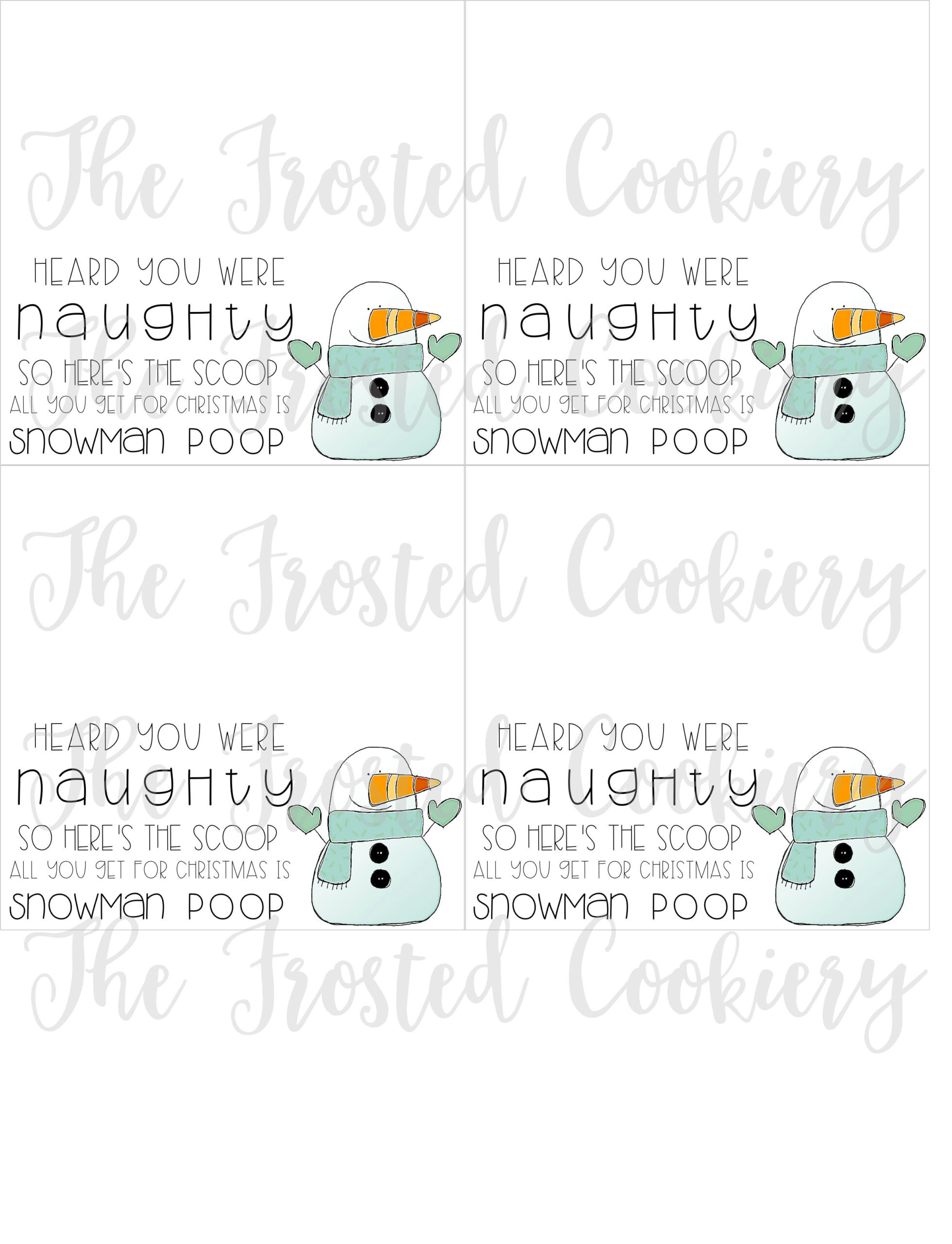 Snowman Poop 4 Inch Bag Toppers pertaining to Snowman Poop Labels Free Printables