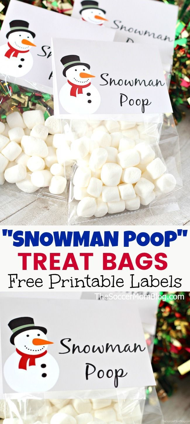 Snowman Poop&amp;quot; Christmas Treat Bags With Free Printable throughout Snowman Poop Labels Free Printables