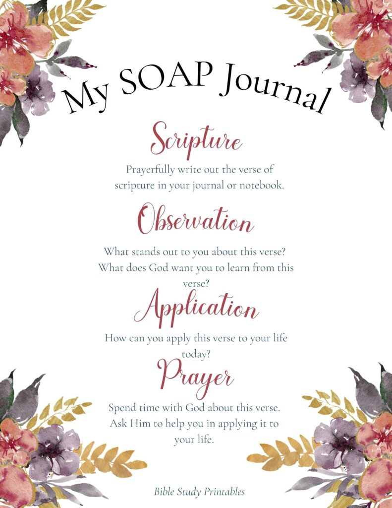 Soap Bible Study Method (Plus Free Printable) with regard to Soap Bible Study Method Free Printable