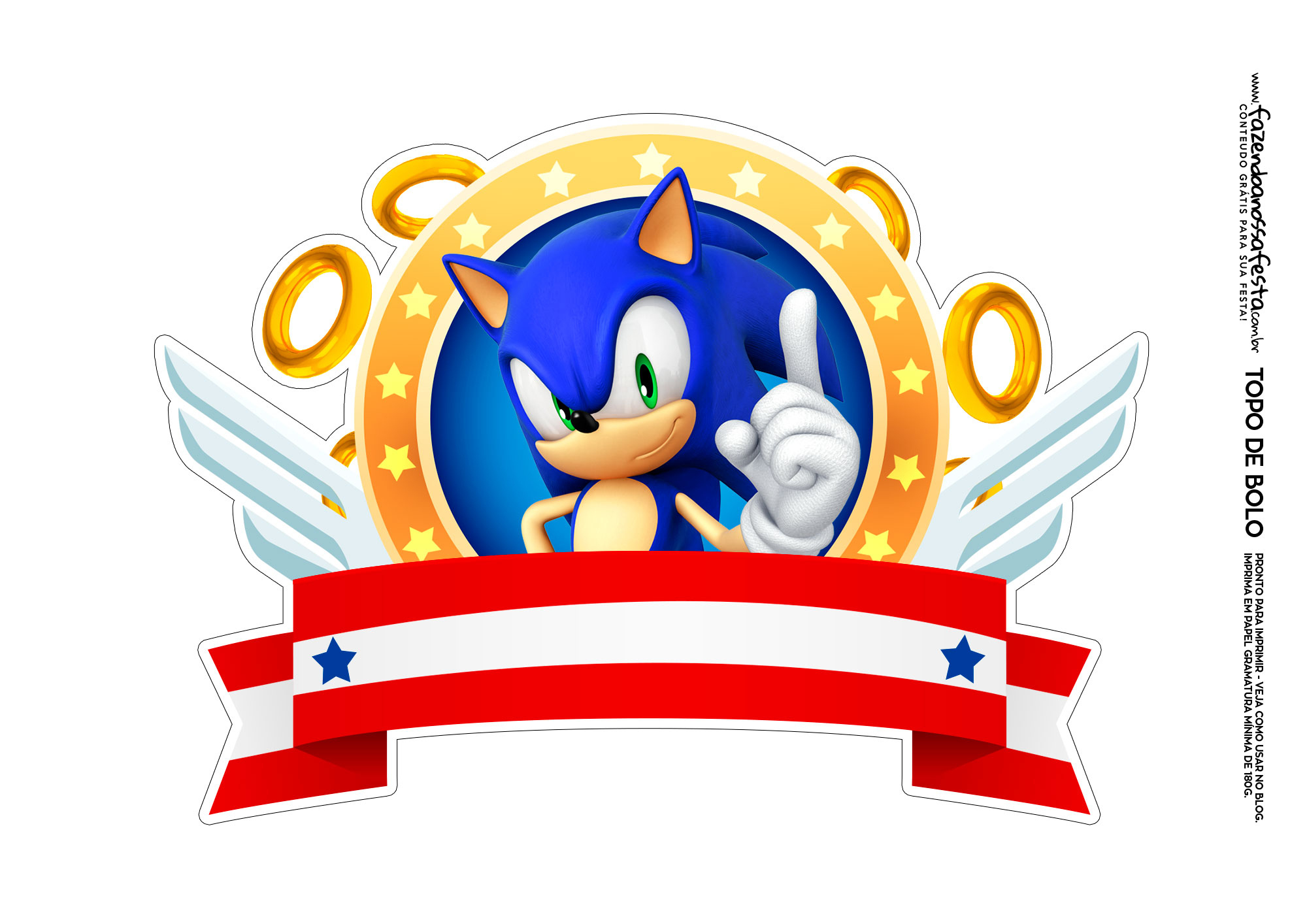 Sonic Party: Free Printable Cake Toppers And Decoration. - Oh My intended for Printable Sonic Cake Topper