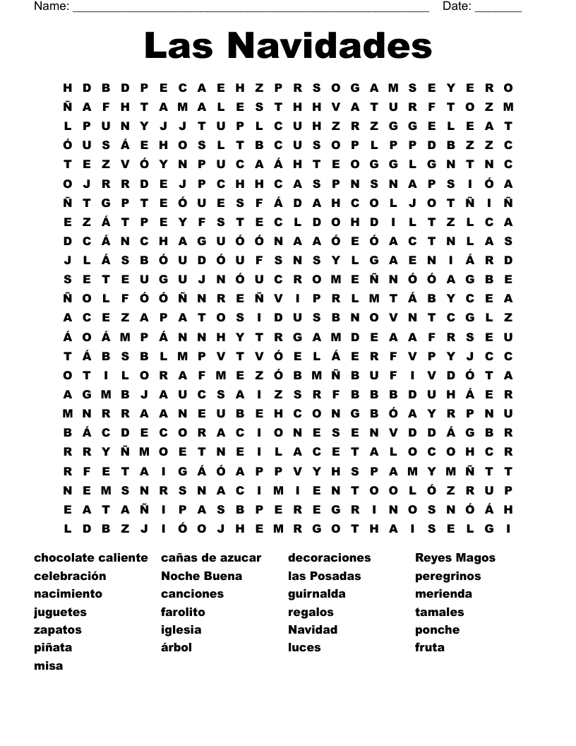 Spanish Word Search - Wordmint intended for Spanish Word Search Puzzles Printable