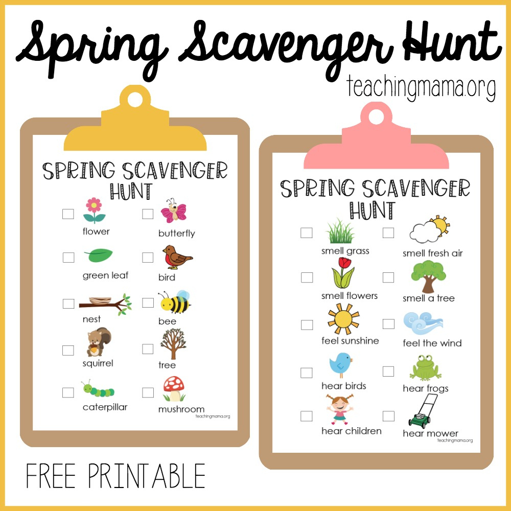 Spring Scavenger Hunt within Printable Spring Scavenger Hunt