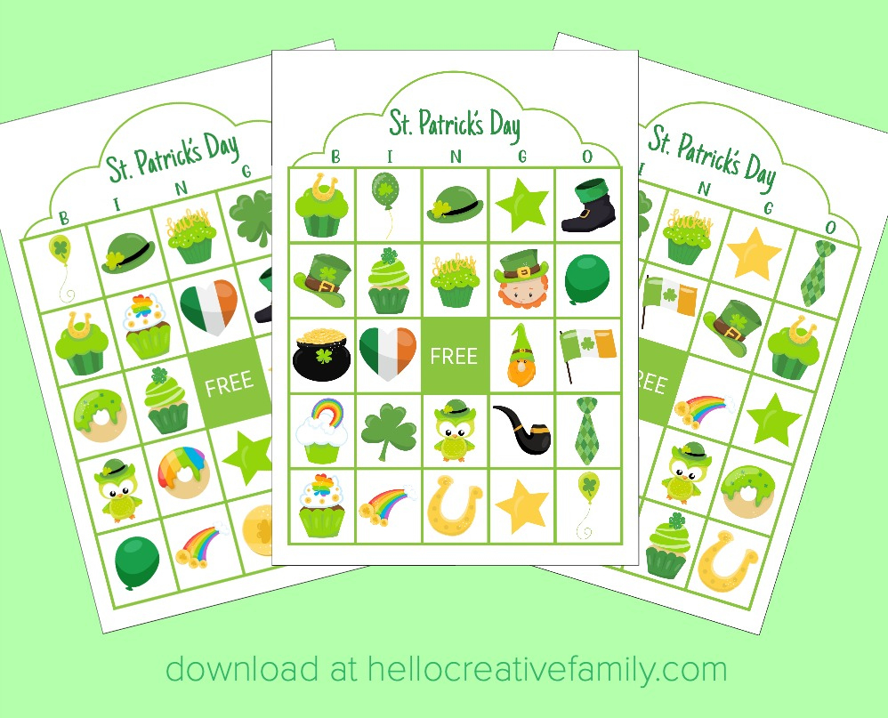 St. Patrick&amp;#039;S Day Bingo- Free Printable - Hello Creative Family in St Patrick&amp;amp;#039;s Day Bingo Cards Printable