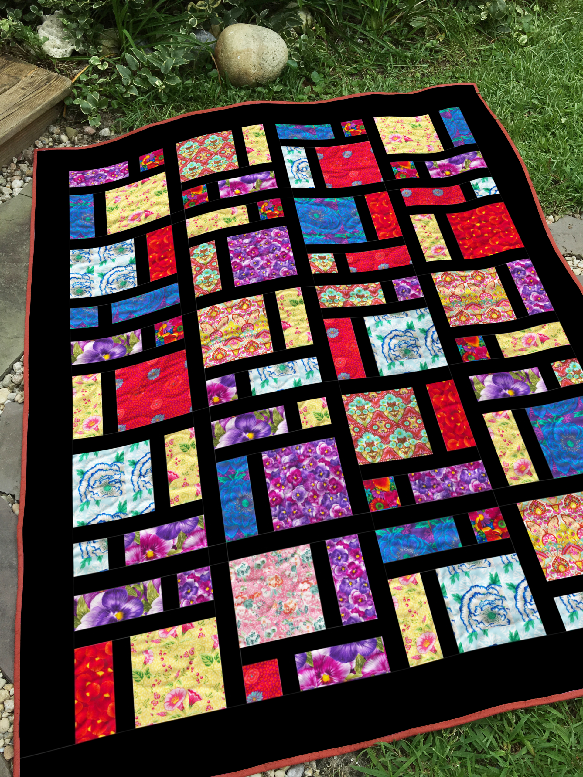 Stained Glass Blooms (Printed Edition) - Easy Quilt Pattern intended for Printable Free Stained Glass Quilt Pattern