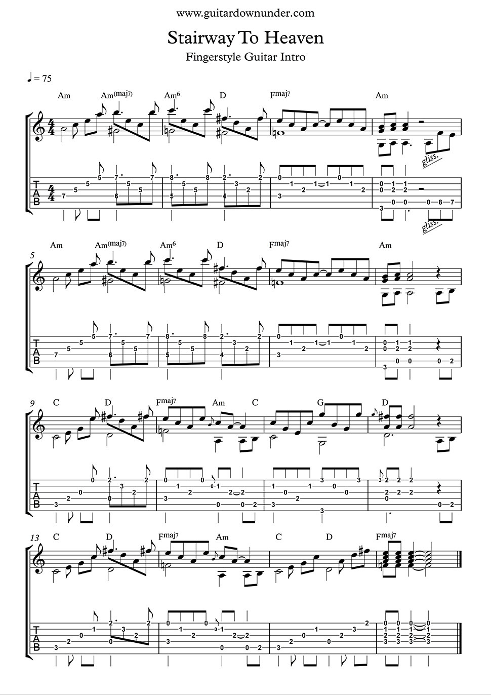 Stairway To Heaven Tab Pdf with Stairway To Heaven Guitar Tab Printable Free