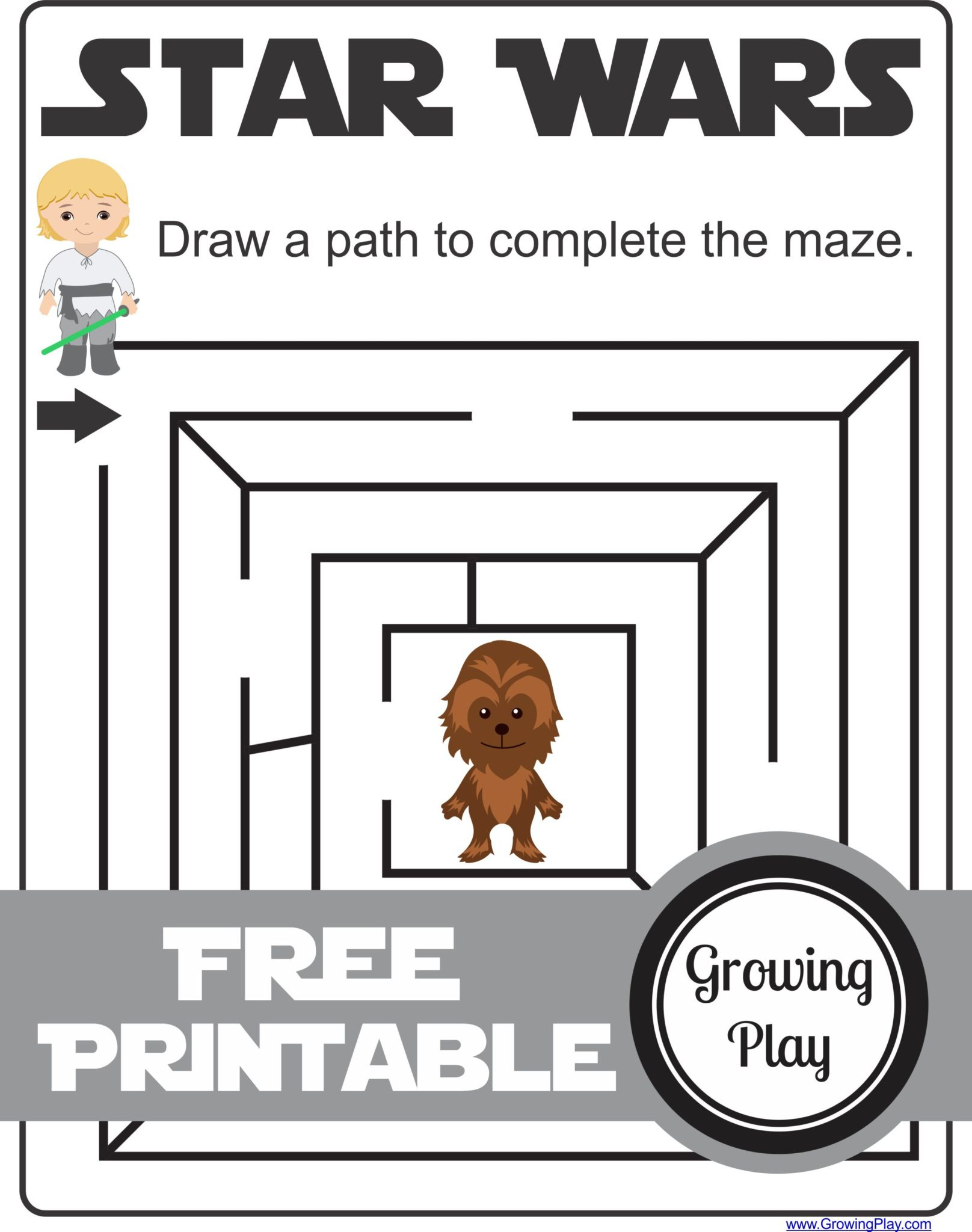 Star Wars Mazes, Games And Activities - Growing Play in Star Wars Maze Printable