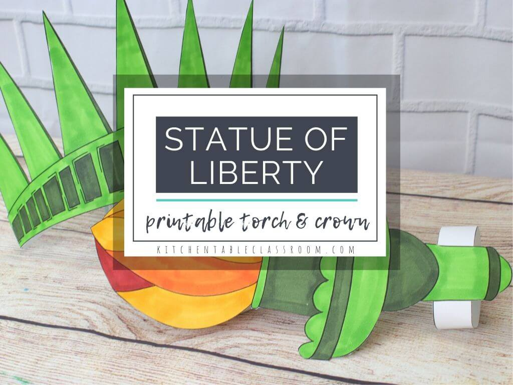 Statue Of Liberty Printable Crown And Torch - The Kitchen Table pertaining to Printable Statue of Liberty Crown