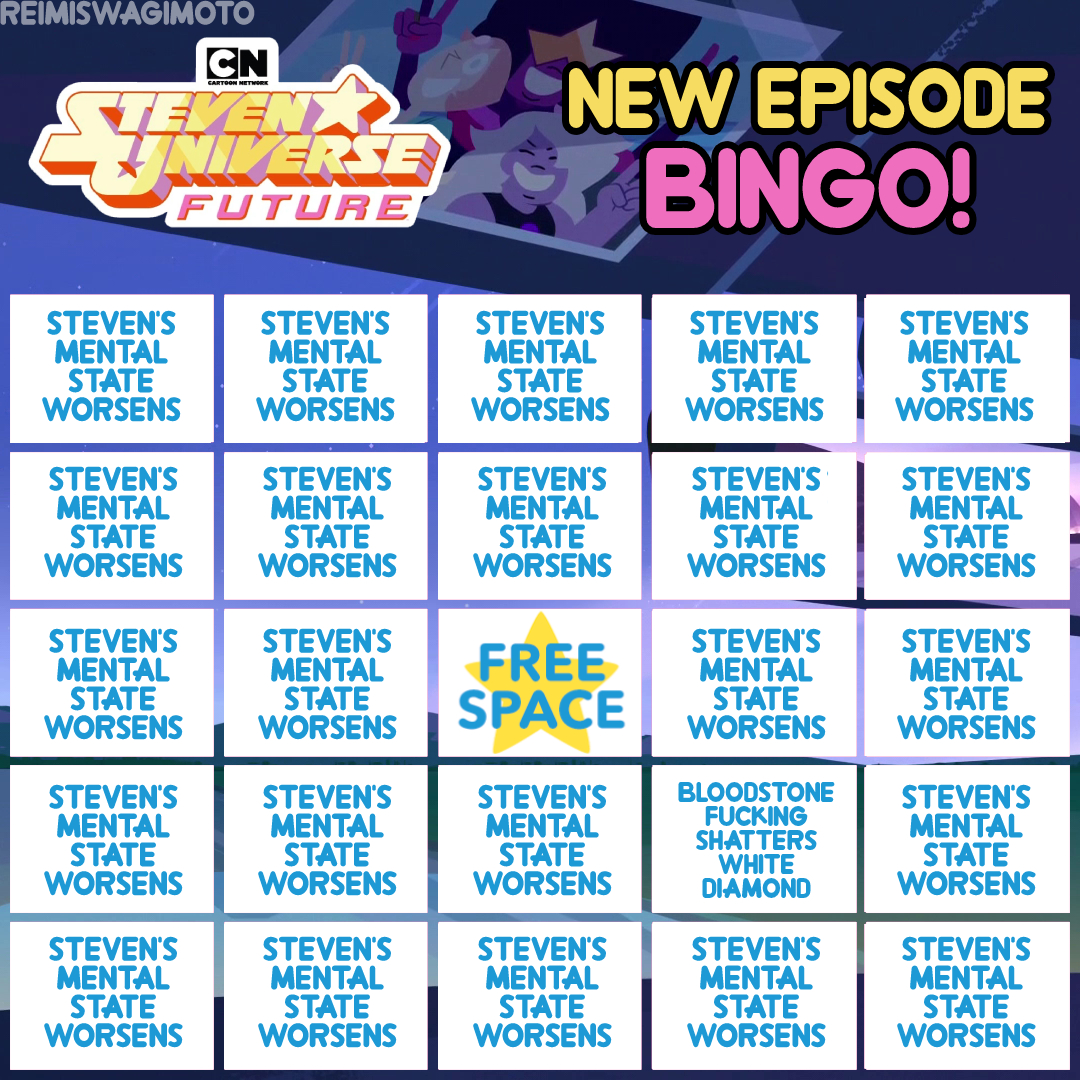 Steven Universe Future Bingo Bongo! : R/Stevenuniverse inside Steven Universe Bingo Card