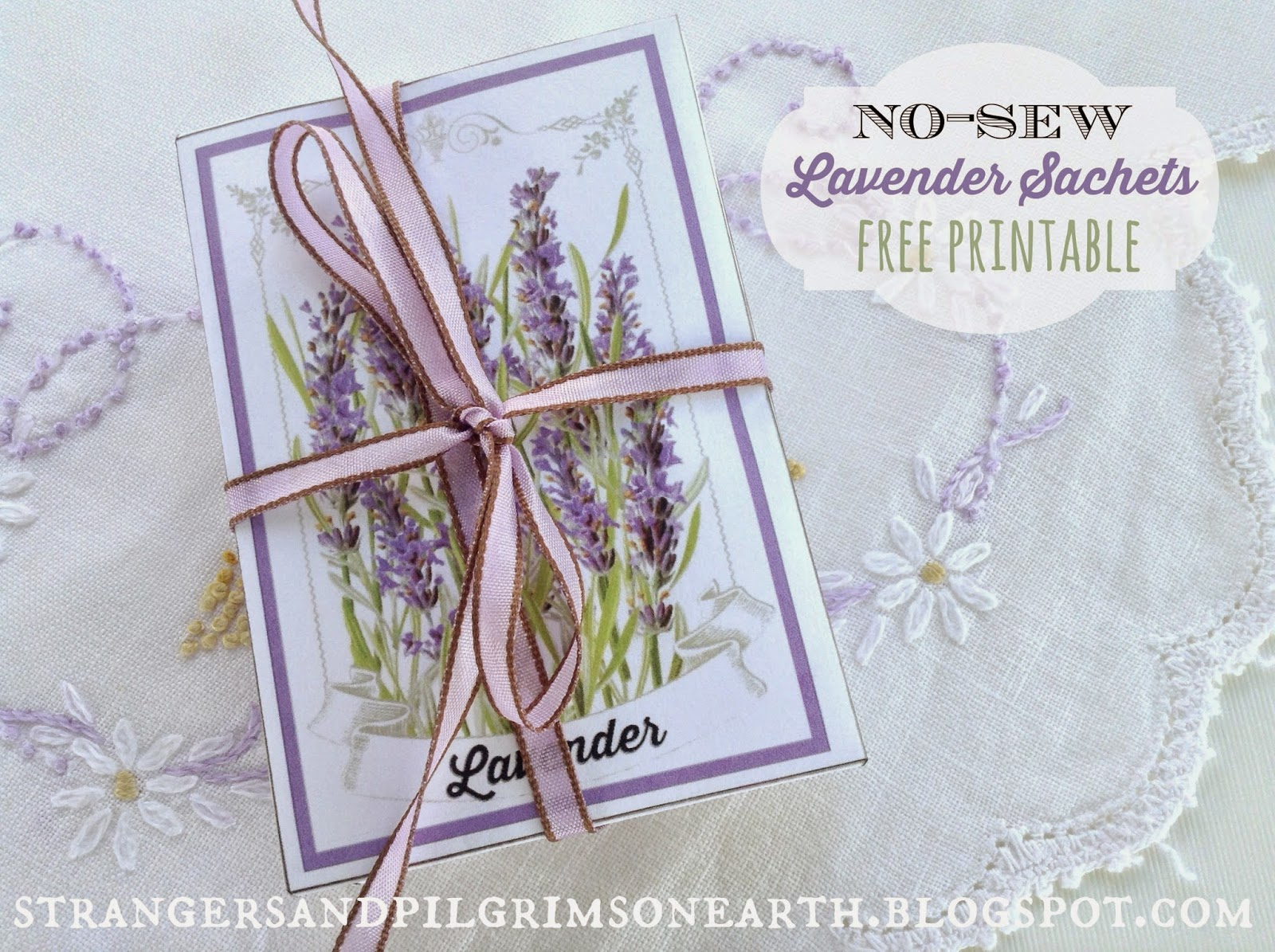 Strangers &amp;amp; Pilgrims On Earth: {No Sew} Lavender Drawer Sachets with Lavender Sachets Free Printable