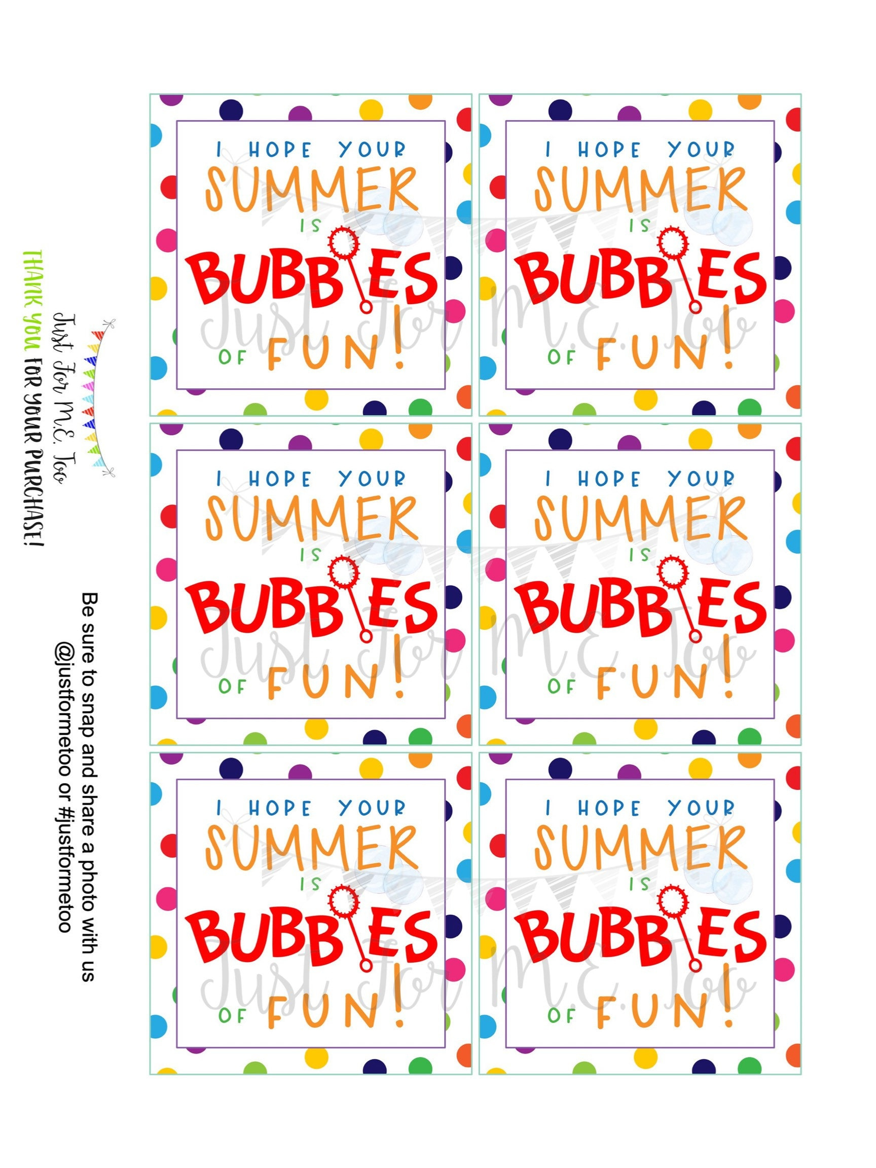 Summer Printable, Bubble Gift Tag, Summer Bubbles, Kids Tag intended for Free Printable Bubble Tags