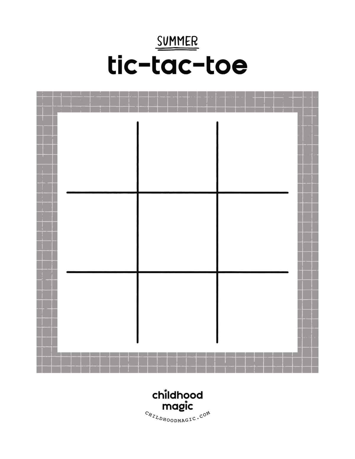 Summer Tic-Tac-Toe - Childhood Magic in Free Tic Tac Toe Printables