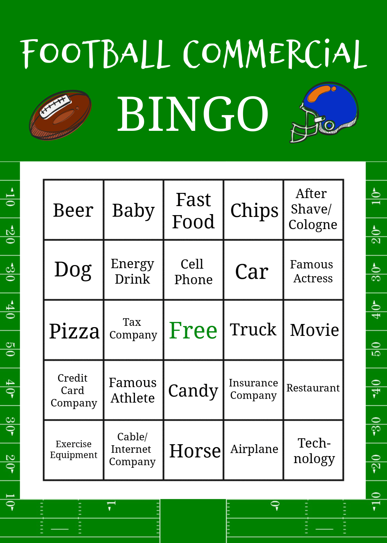 Superbowl Commercial Bingo Game Boards - Crazy Little Projects pertaining to Super Bowl Commercial Bingo Cards