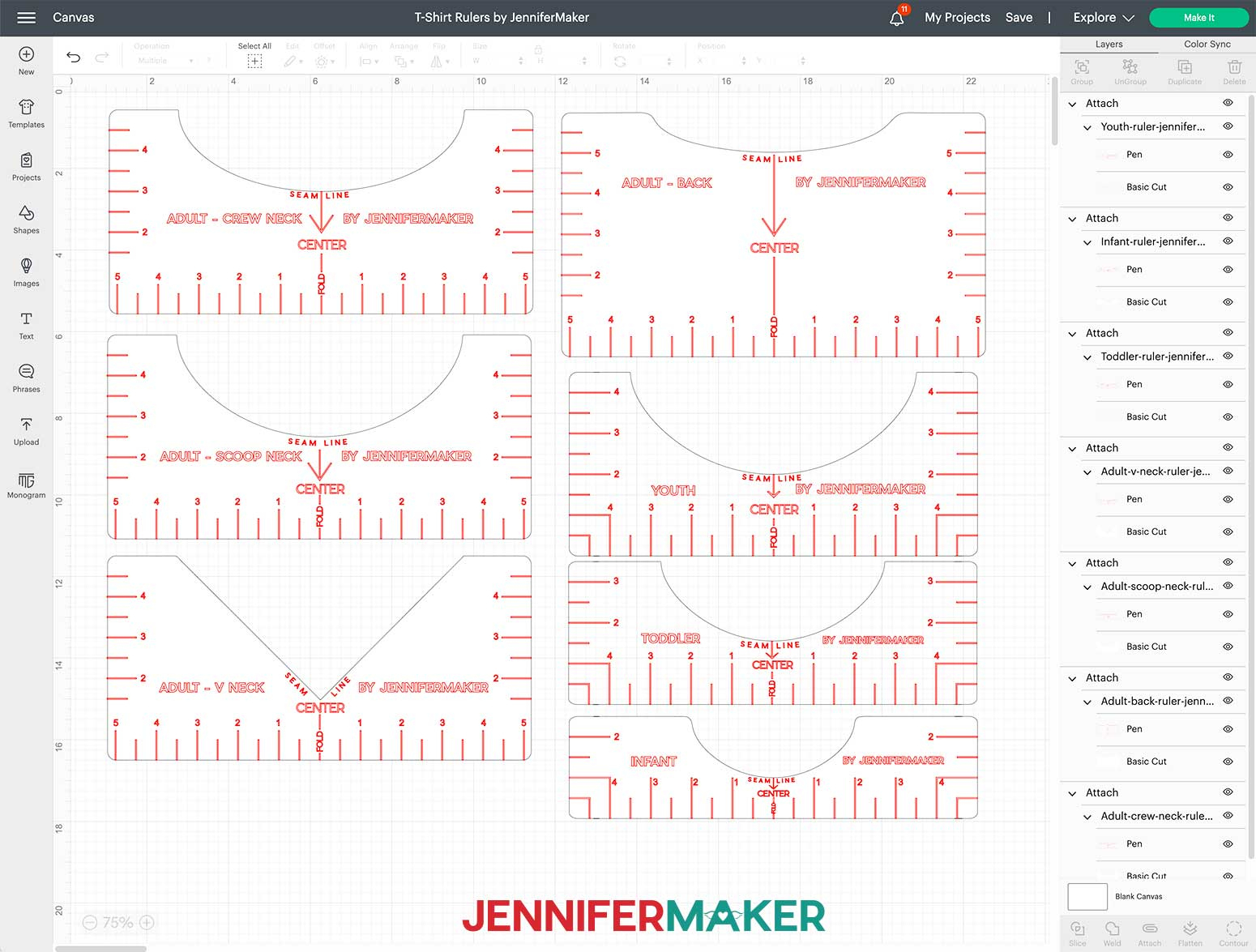 T-Shirt Rulers - Jennifer Maker pertaining to T Shirt Ruler Printable Free